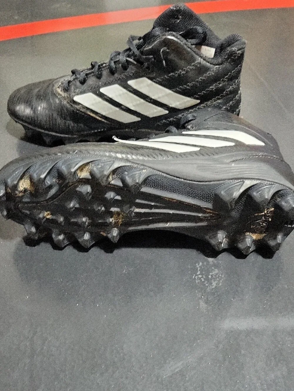adidas Black Athletic Shoes with White Stripes